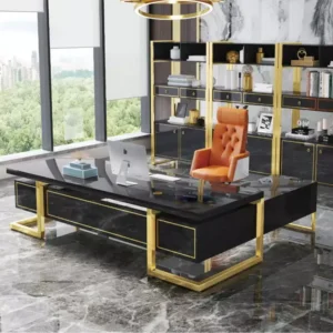 مكتب مدير خشب طبيعى 200*80سم