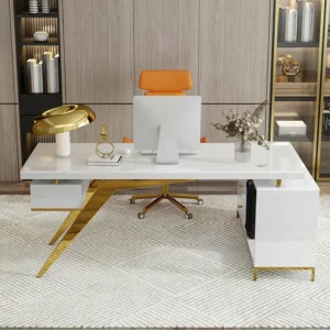 مكتب مدير خشب طبيعى 200*80سم