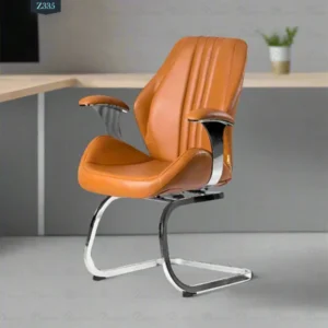 كرسي انتظار جلد فاخر على سى نيكل