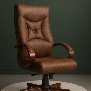 كرسي مدير فاخر جلد ظهر عالي